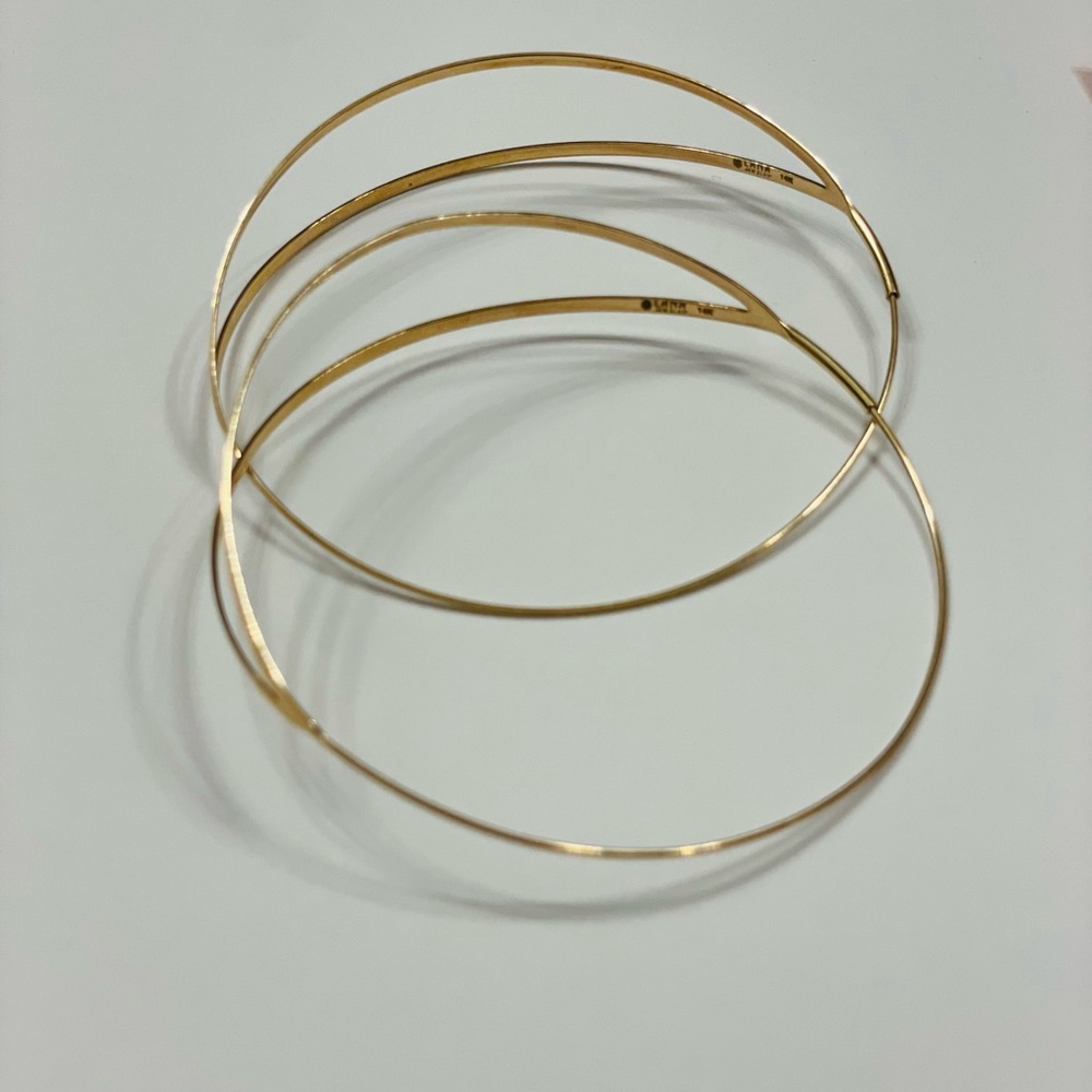Lana Jewelry 14K yellow Gold Flirt Split hoops 3" long - Picture 13 of 16